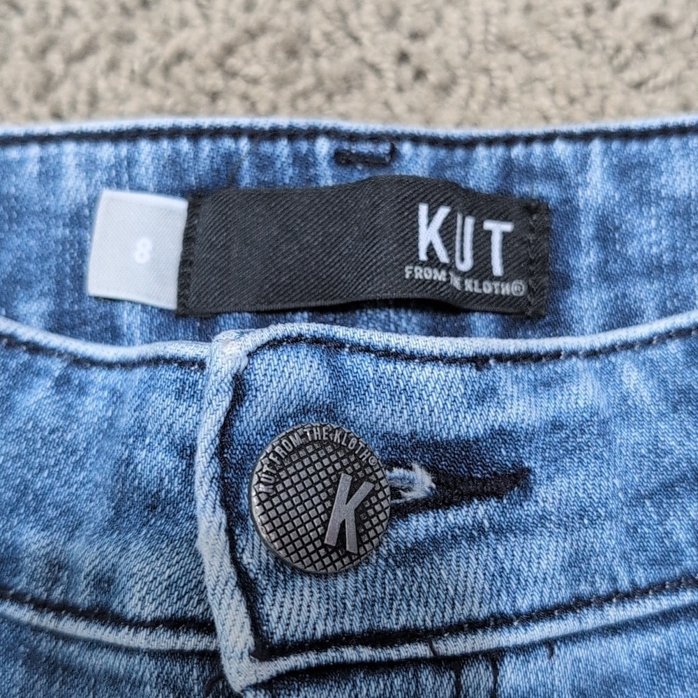 Kut From The Kloth High Rise Straight Leg Jeans Size 8 Medium Wash - Picture 2 of 12